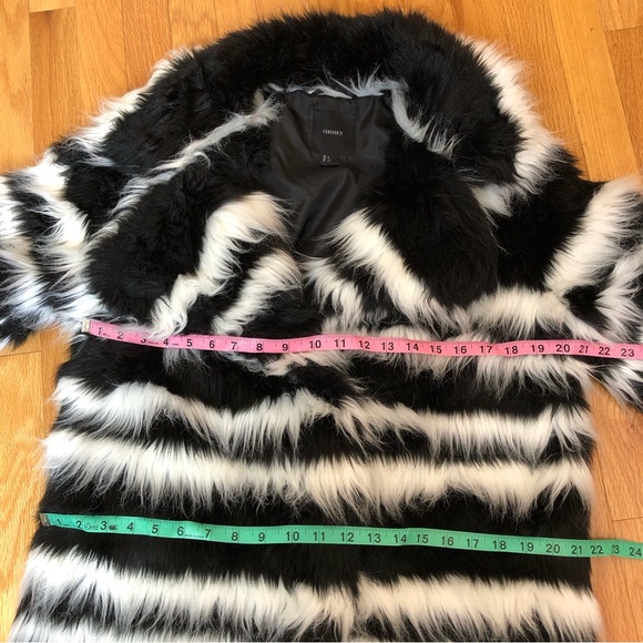 Forever 21 Faux Fur Striped Jacket - Picture 9 of 13